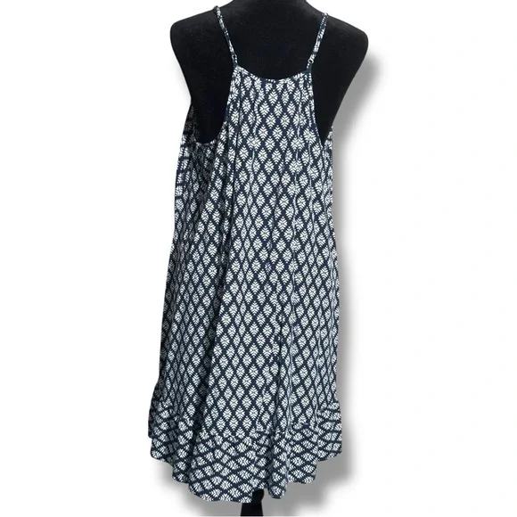 GAP Blue & White Floral Geometric Patterned Sleeveless Halter Style Beachy Dress - Picture 7 of 16